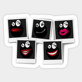 Funny Ridiculous Faces in Sarcastic Style Sticker